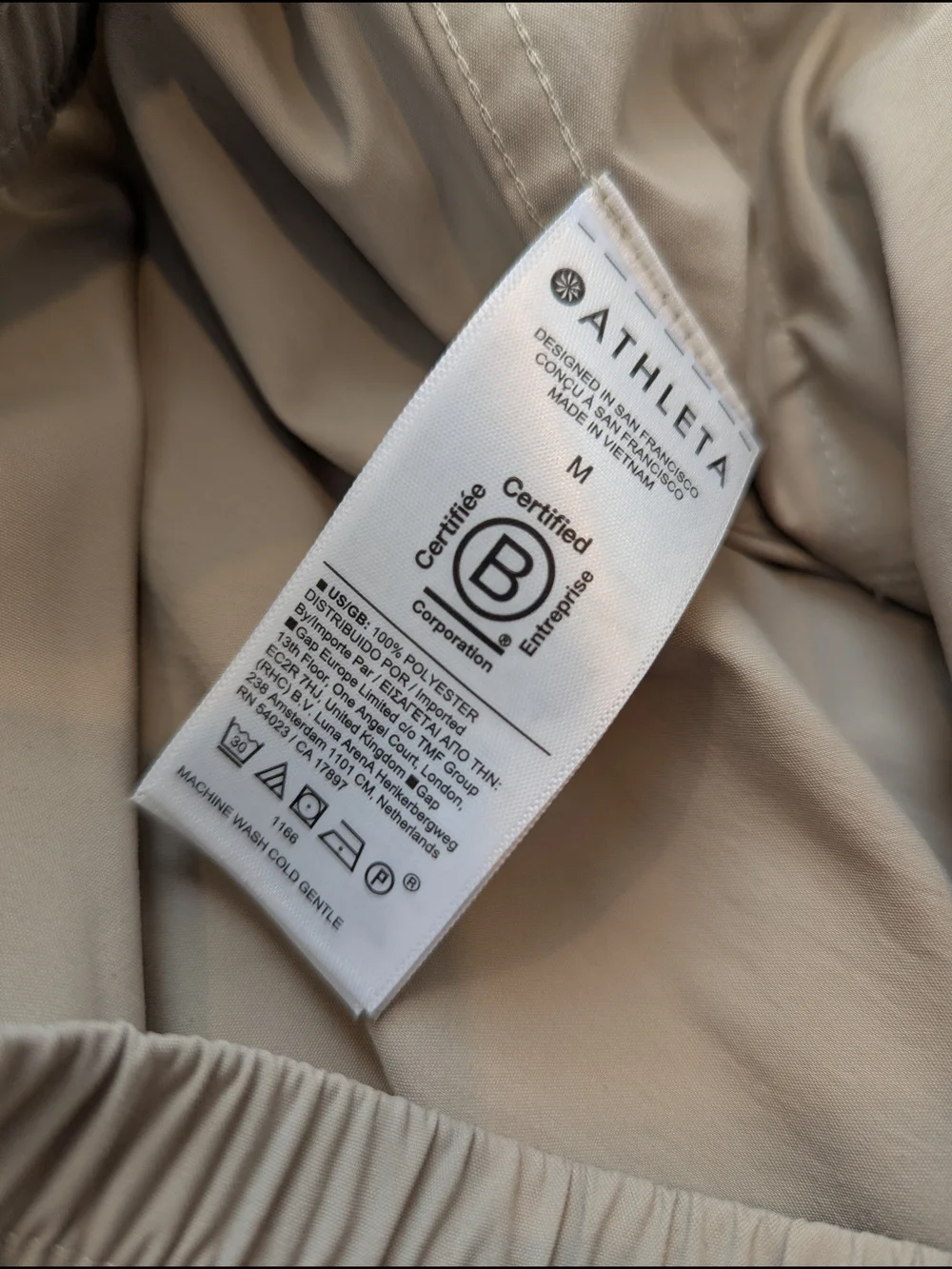 Athleta Cascade High Rise Cargo Poplin Pants Oak Size Medium Khaki Drawstring - Picture 12 of 14